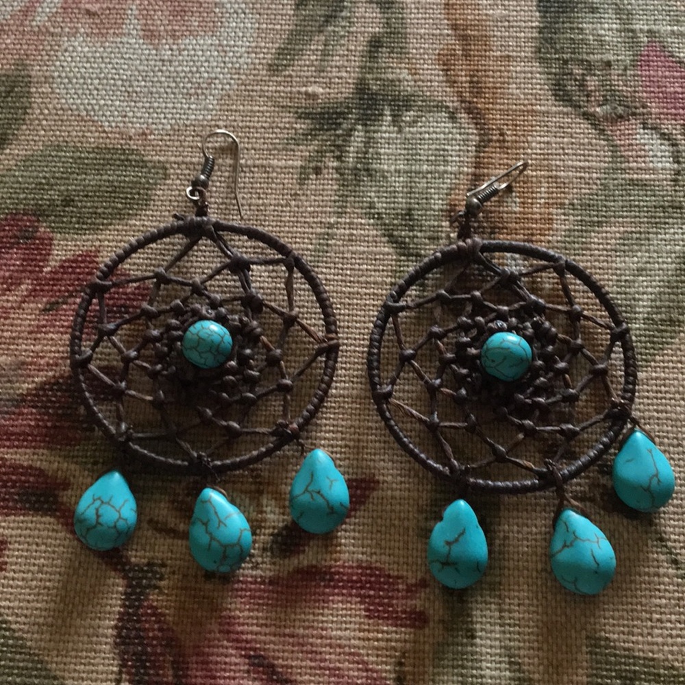 Dream catcher turq earrings